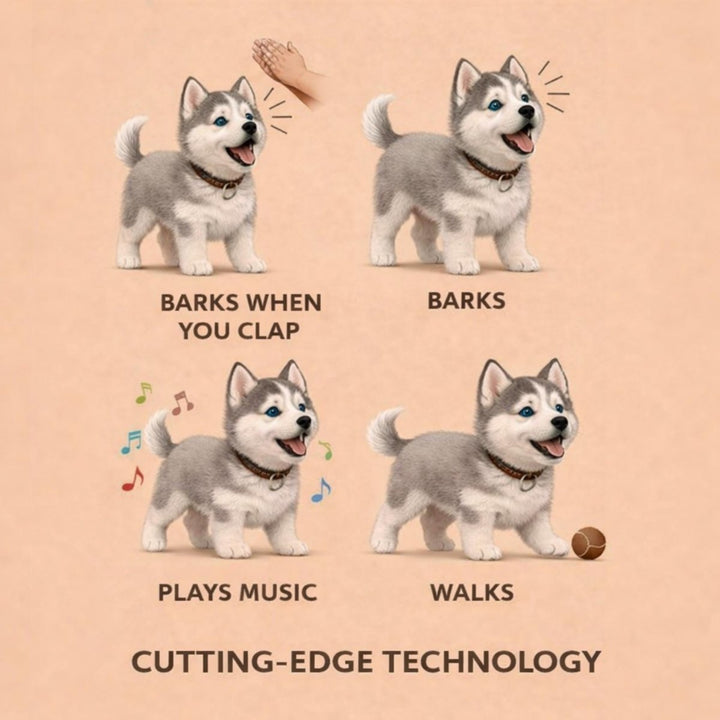 Realistic Husky Puppy that Walks – Realistic Barking and Movements – Electronic Robot Dog Toy