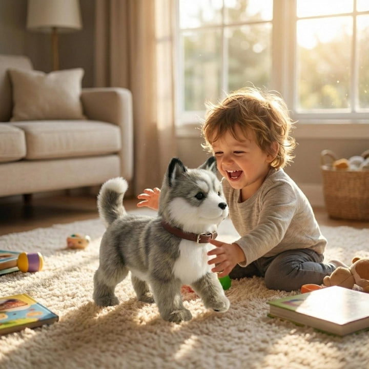 Realistic Husky Puppy that Walks – Realistic Barking and Movements – Electronic Robot Dog Toy