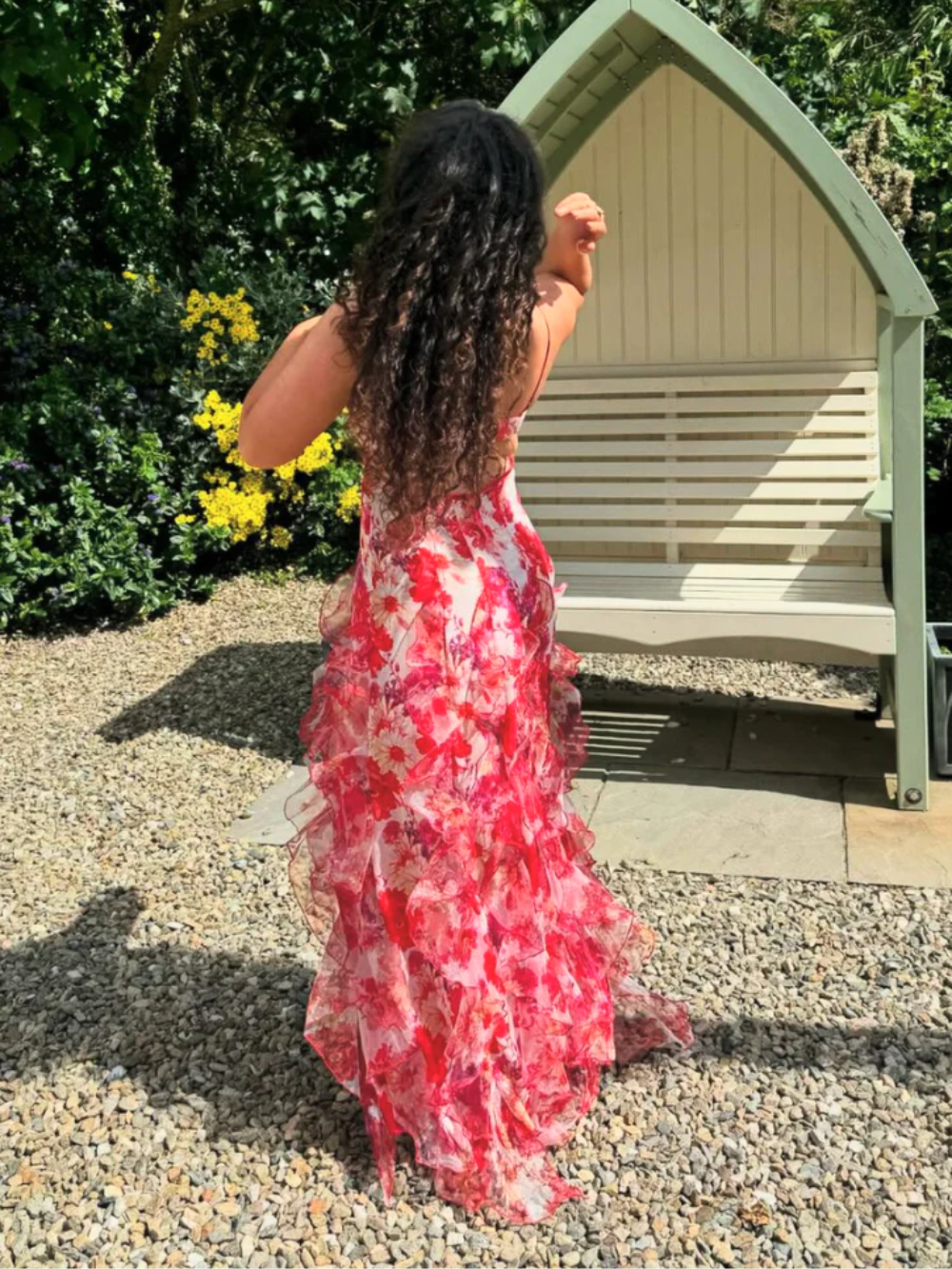 Indigo - Ruffled Floral Dress