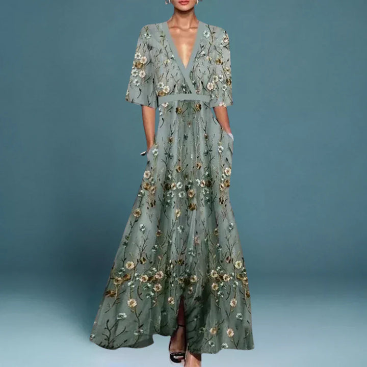 Elise | Elegant Maxi Dress with Floral Pattern