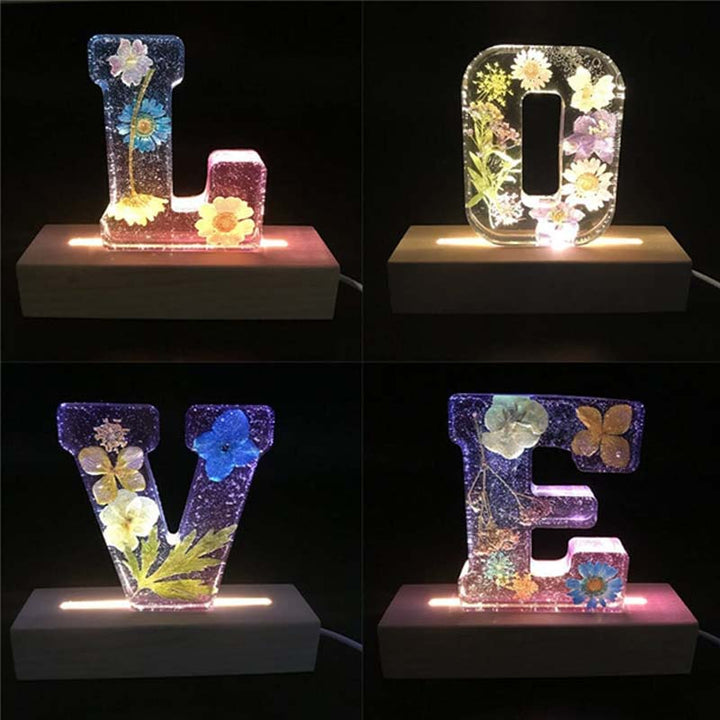 Harp candle lamp with dried flowers and personal letter | Decorative LED night light