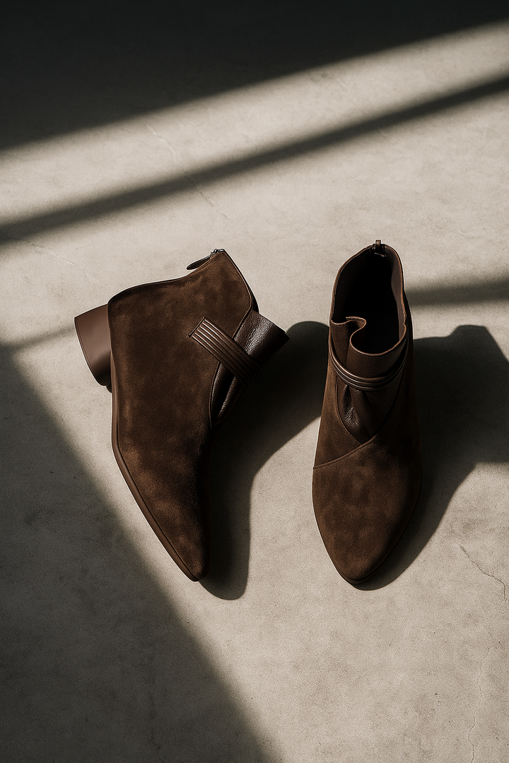 Vivienne Italian Crest Suede Boots