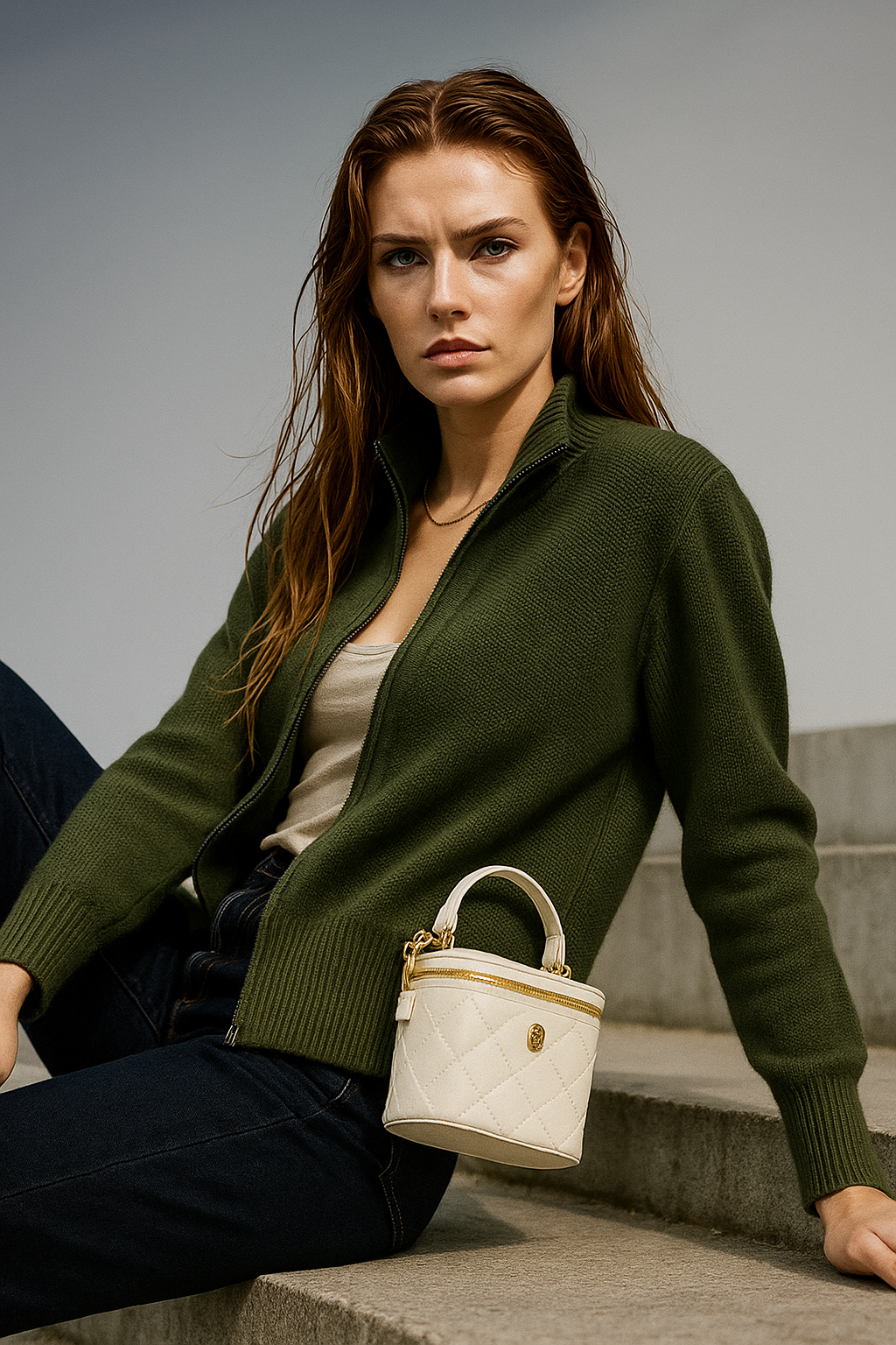 Natasha Wool Zip Cardigan