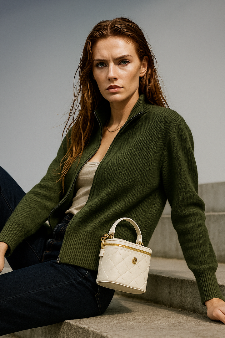Natasha Wool Zip Cardigan