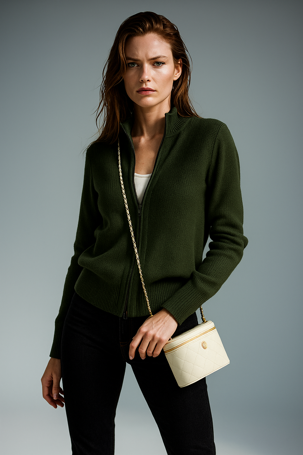 Natasha Wool Zip Cardigan