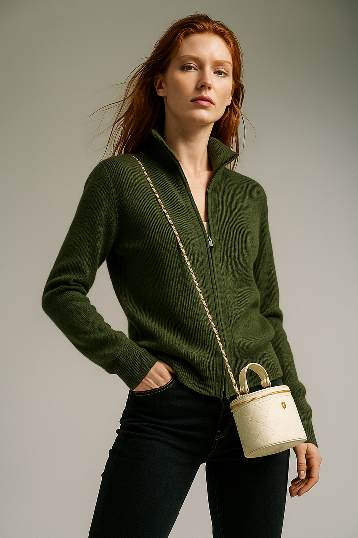 Natasha Wool Zip Cardigan
