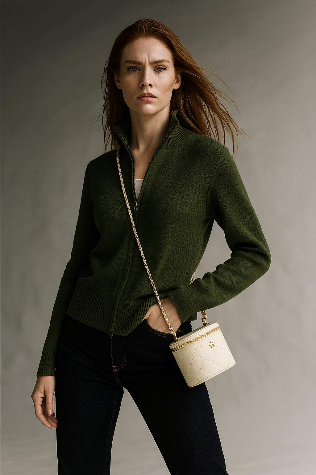 Natasha Wool Zip Cardigan
