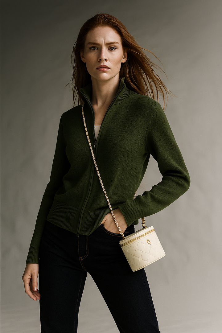 Natasha Wool Zip Cardigan