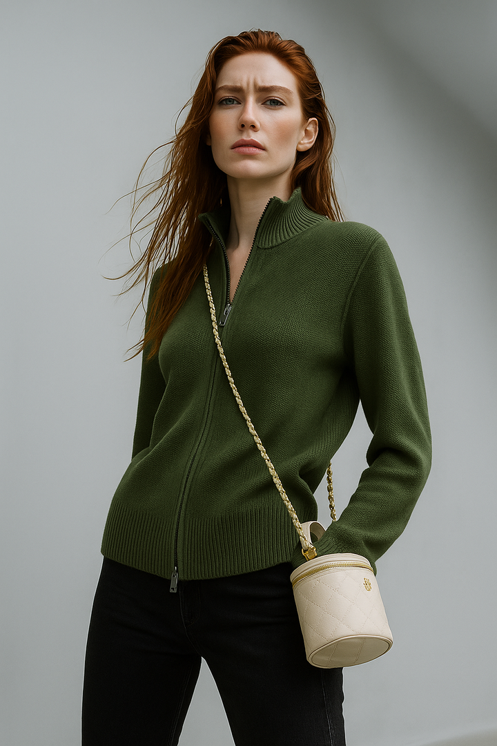 Natasha Wool Zip Cardigan