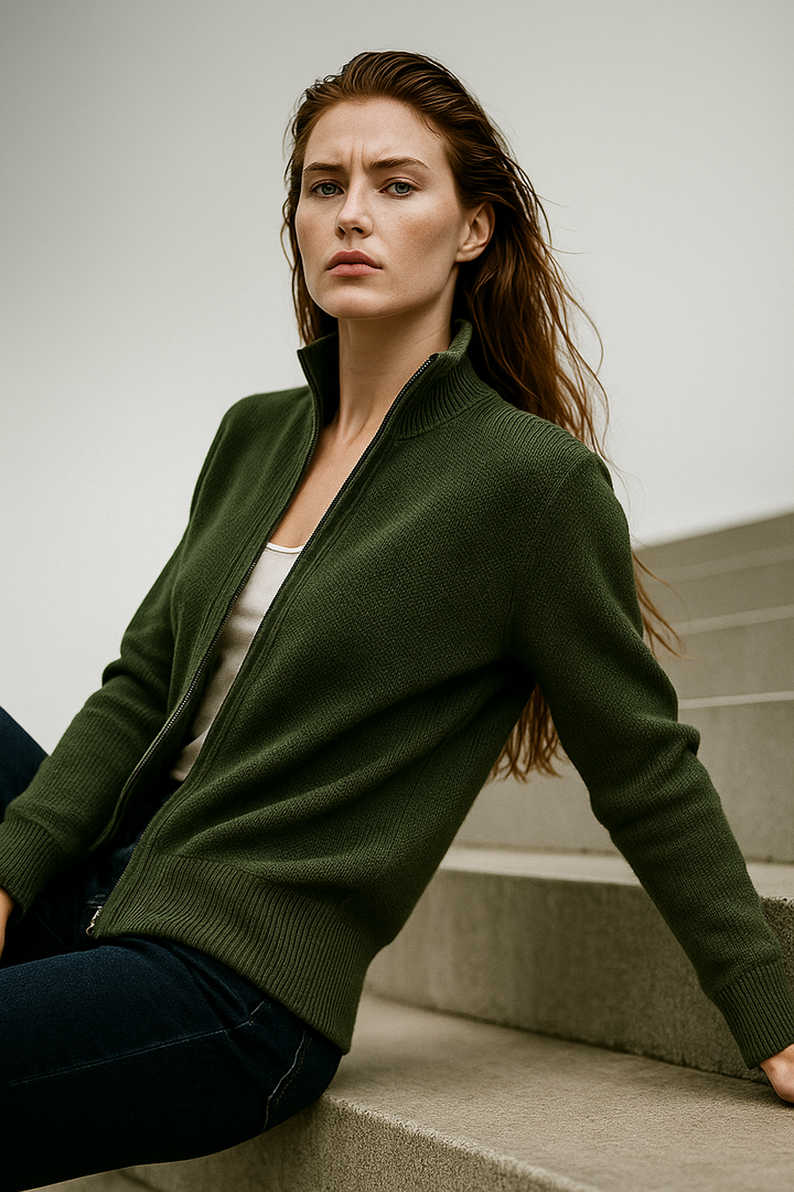Natasha Wool Zip Cardigan