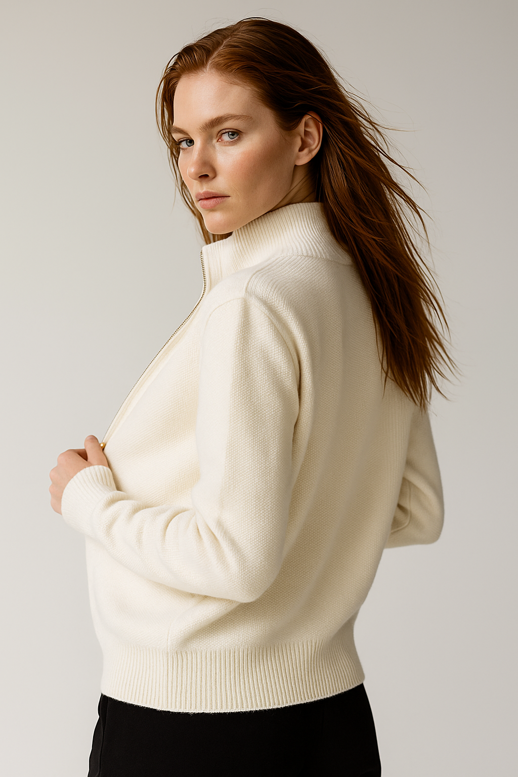 Natasha Wool Zip Cardigan