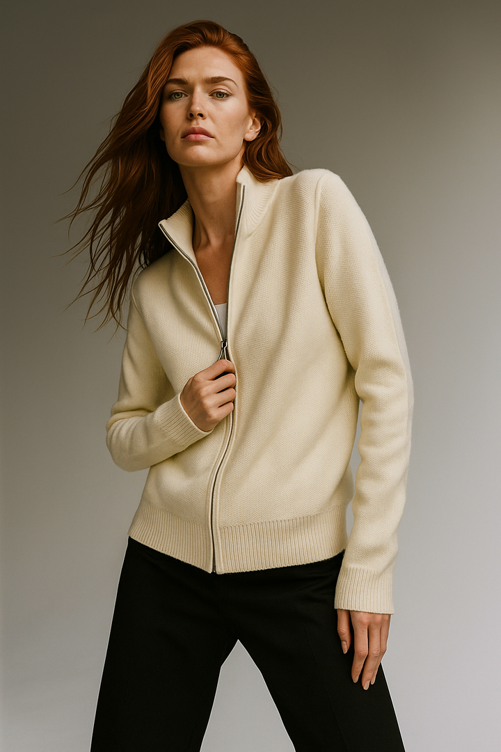 Natasha Wool Zip Cardigan