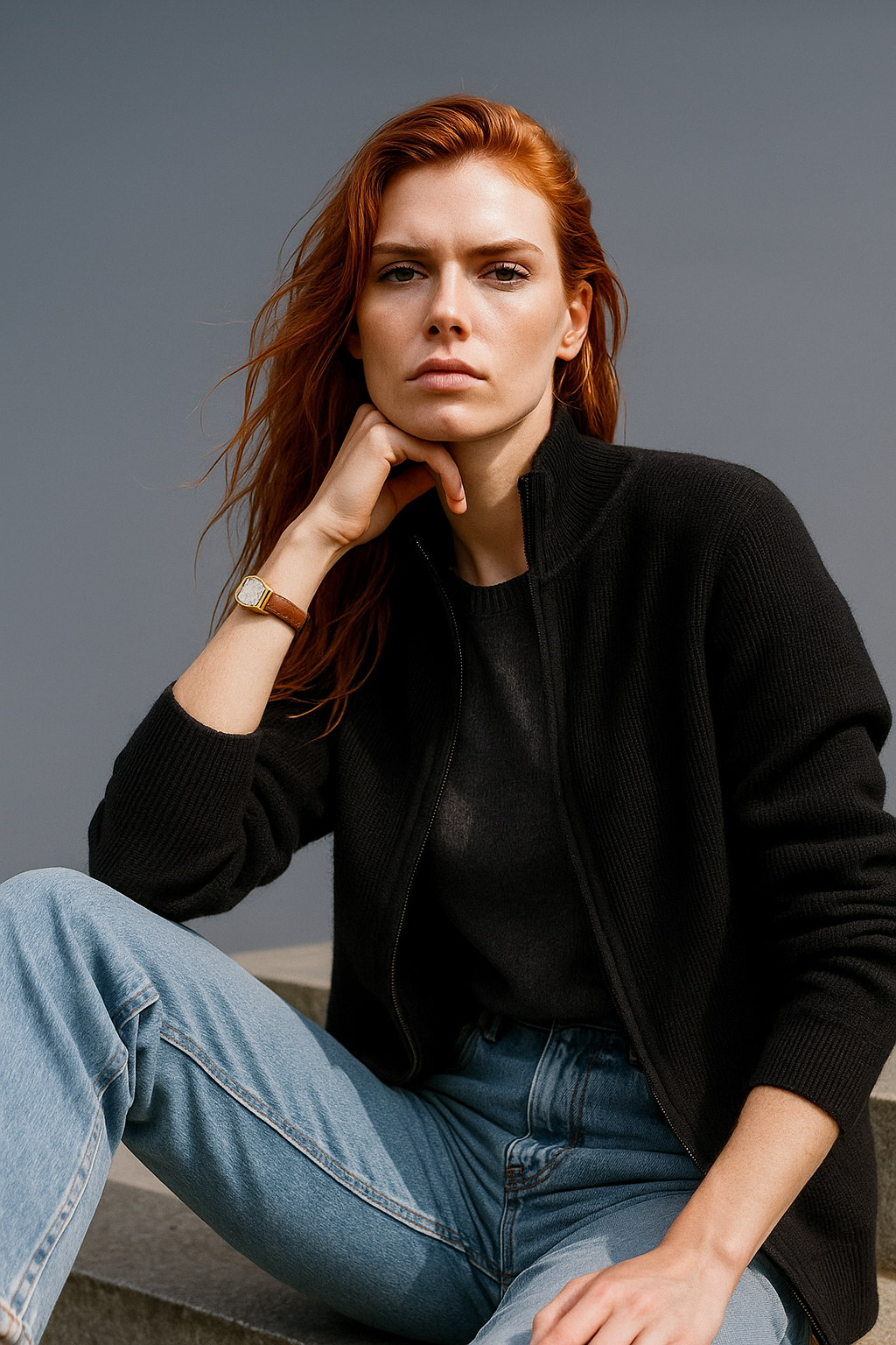 Natasha Wool Zip Cardigan