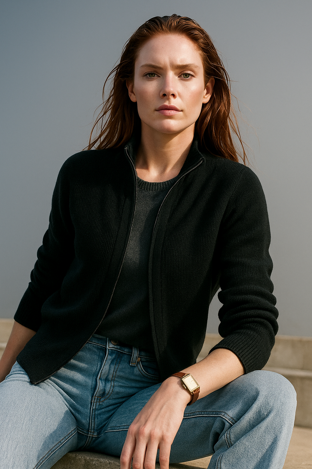 Natasha Wool Zip Cardigan