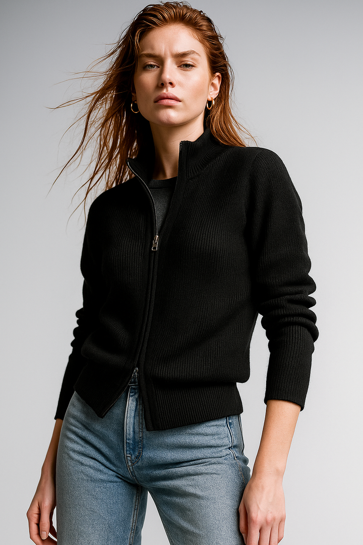 Natasha Wool Zip Cardigan