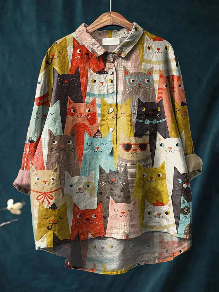 Madison - Playful Print Blouse (Plus Size Available)