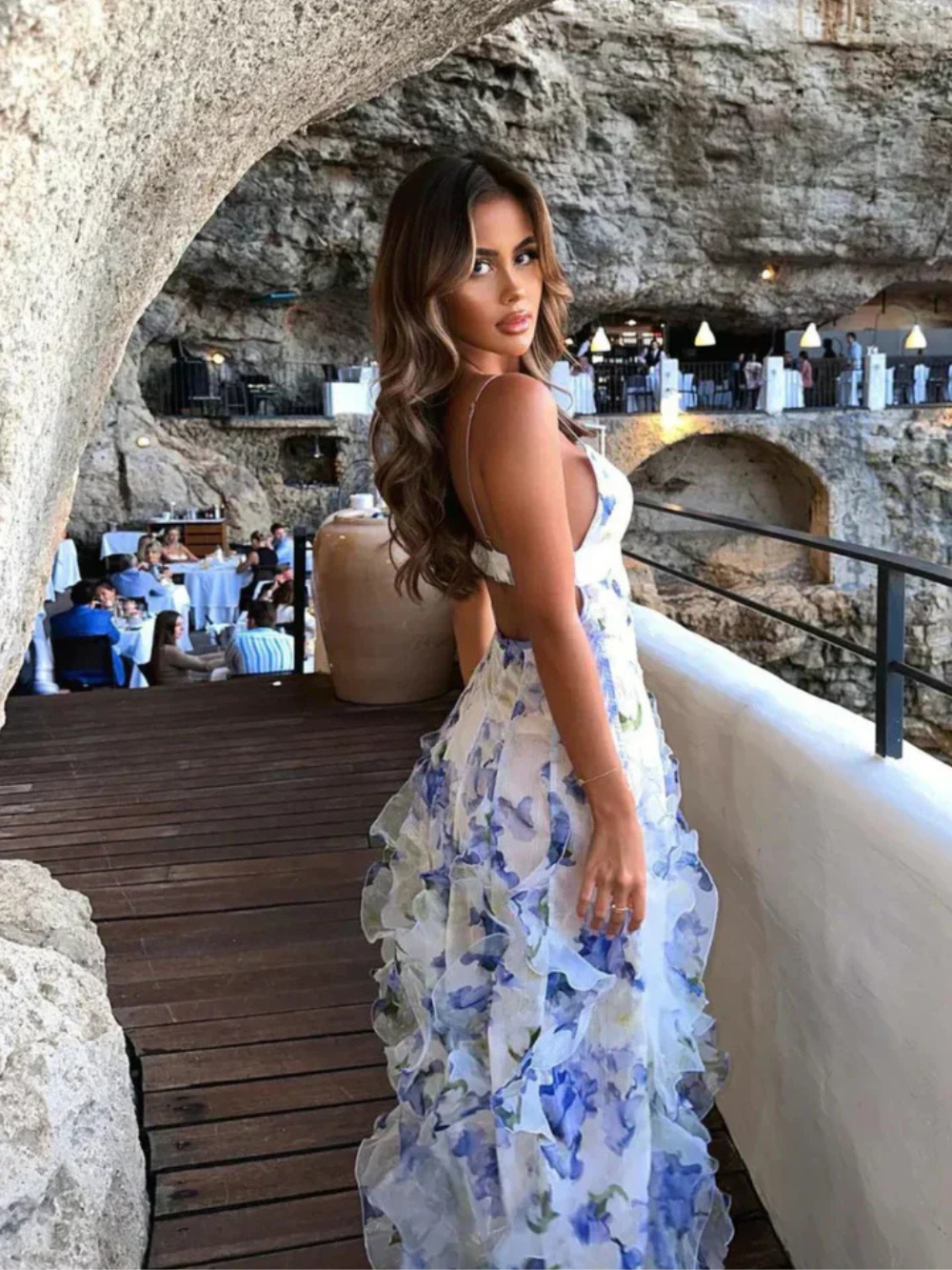 Indigo - Ruffled Floral Dress