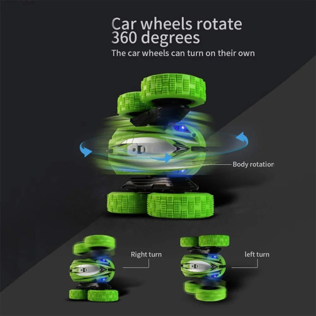 360° RC Stunt Car – 4WD Double-Sided Remote Control Toy with LED Lights & 2.4GHz Control