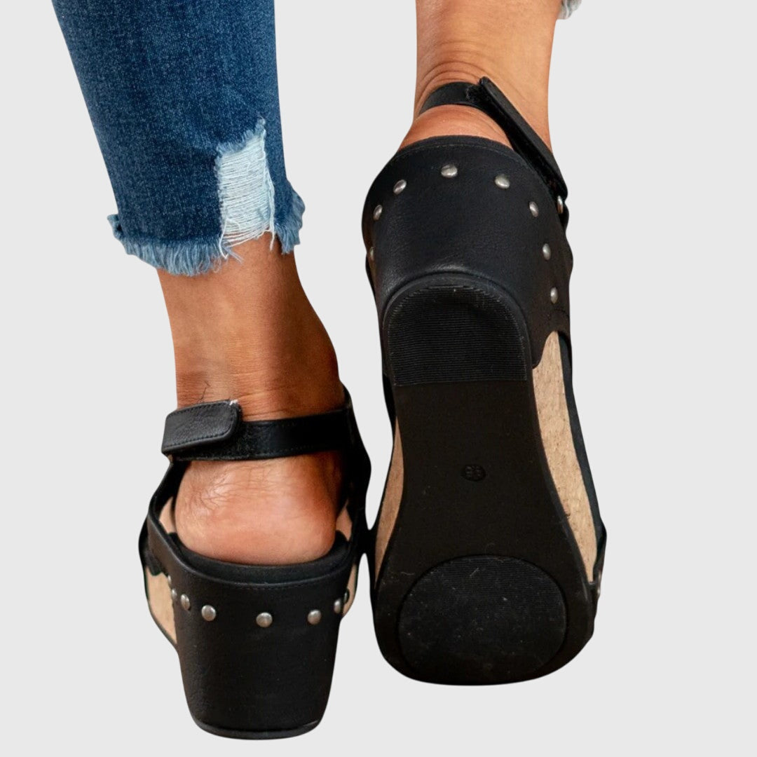 Suede Orthopedic Wedge Sandals – Cork Platform