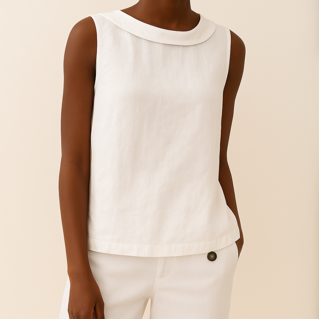 Clara | Sleeveless Roll Collar Top