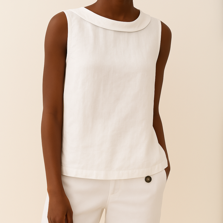 Clara | Sleeveless Roll Collar Top