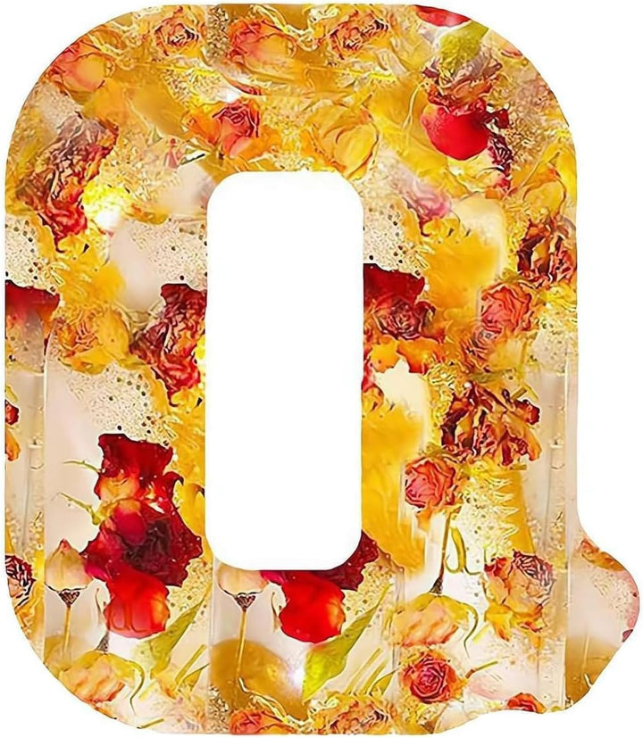 Harp candle lamp with dried flowers and personal letter | Decorative LED night light