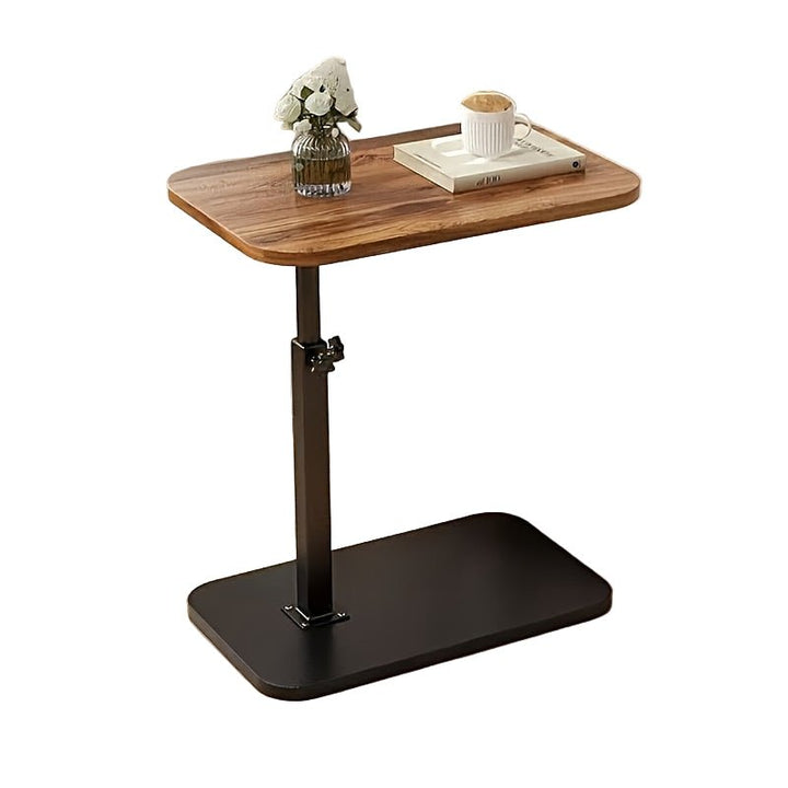 ADJUSTA - Adjustable Side Table with Wooden Top and Metal Frame