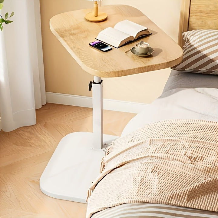 ADJUSTA - Adjustable Side Table with Wooden Top and Metal Frame