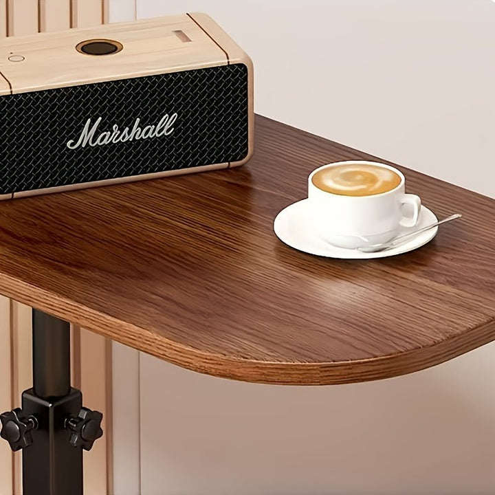 ADJUSTA - Adjustable Side Table with Wooden Top and Metal Frame