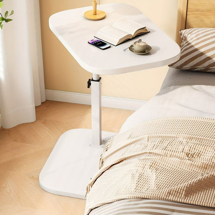 ADJUSTA - Adjustable Side Table with Wooden Top and Metal Frame