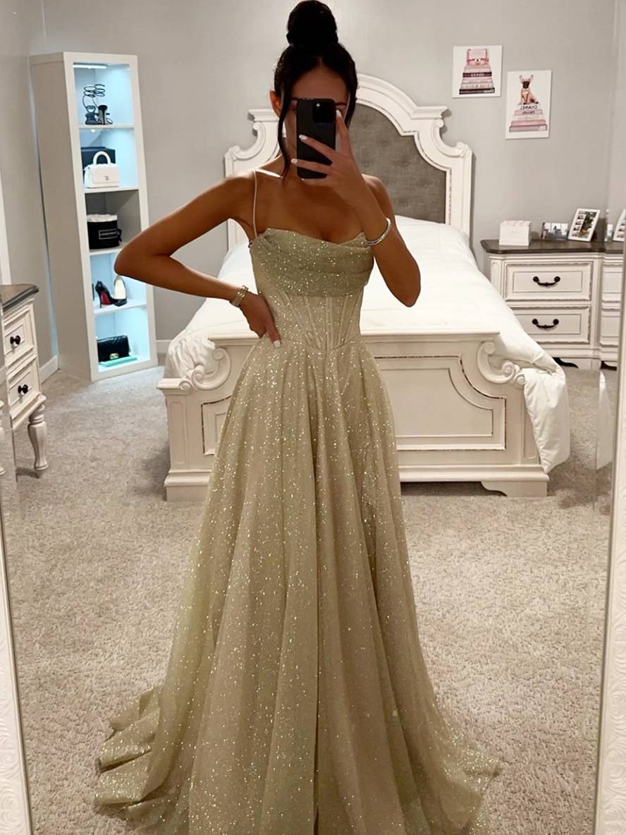 Leonida satin maxi dress for women | long sleeves, open back & elegant winter evening look