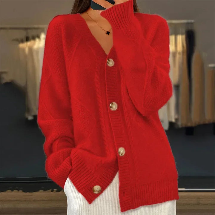 Lena Cardigan Femme – Soft Cashmere Buttoned Cardigan & Elegant Long Sleeves
