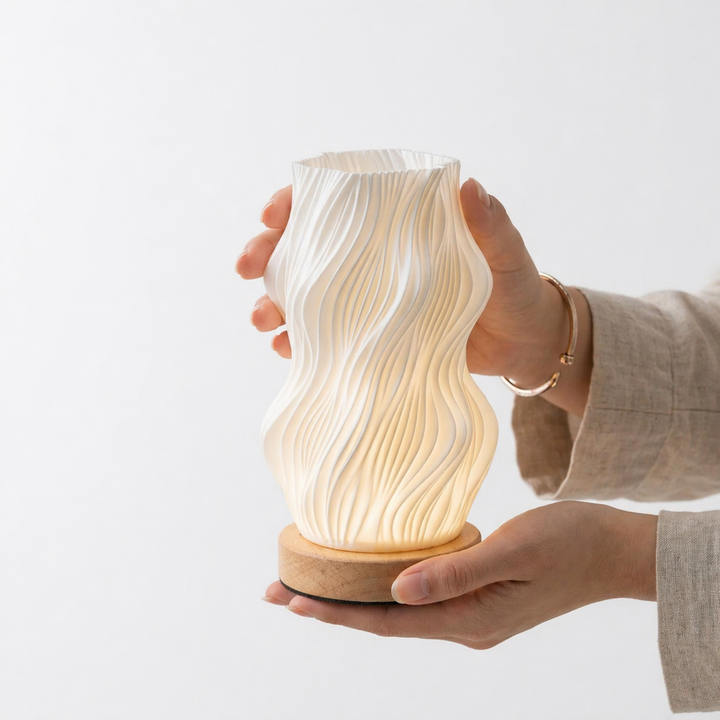 Modern 3D-Printed Wave Table Lamp