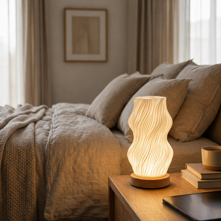 Modern 3D-Printed Wave Table Lamp