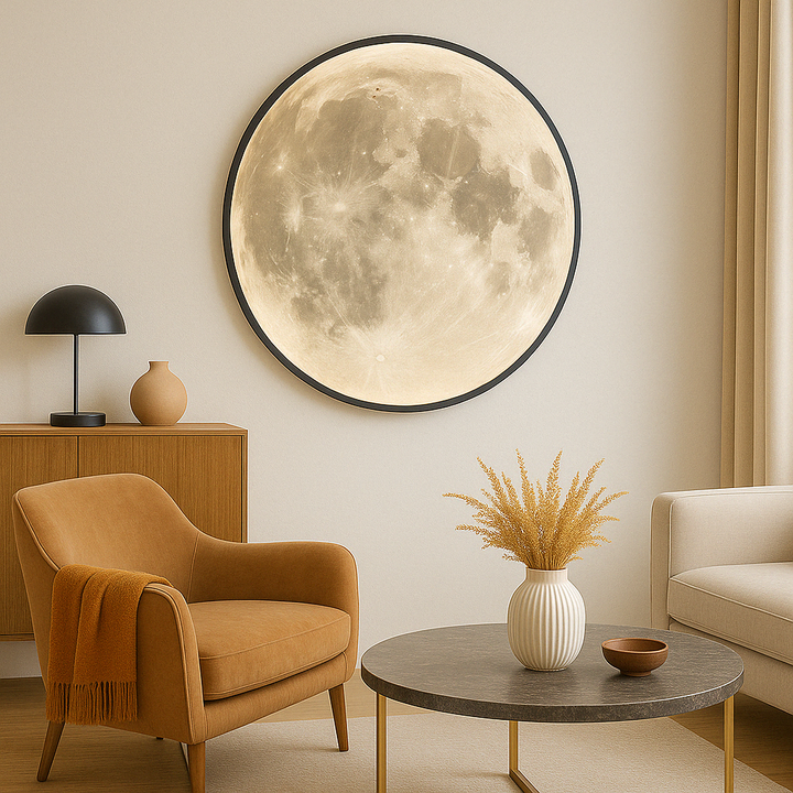 Mavelle | Realistic Moon Wall Light with Ambient LED Lighting