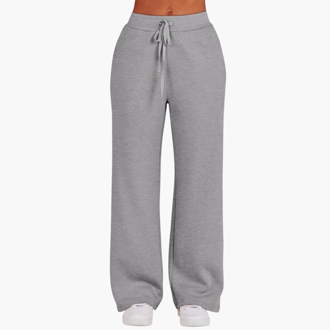 Women's Lounge Set with Half Zip and Wide Pants