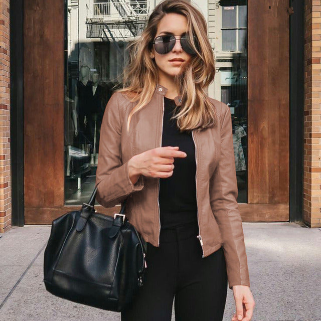 Alexis - Vegan Leather Biker Jacket
