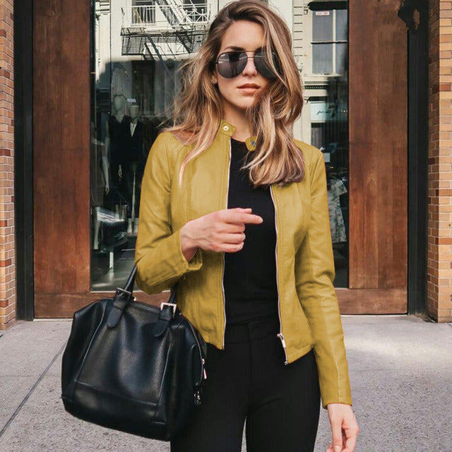 Alexis - Vegan Leather Biker Jacket