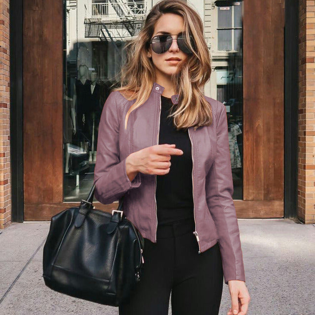 Alexis - Vegan Leather Biker Jacket
