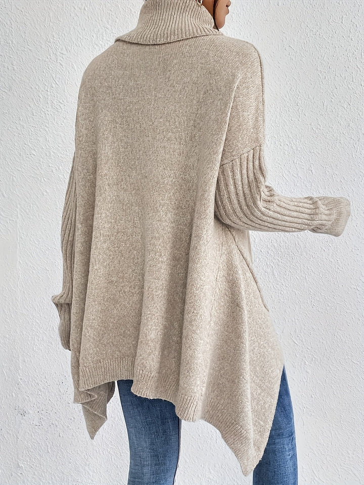 Oversized Turtleneck Sweater for Women – Soft Long Sleeve Jumper for Autumn and Winter Wear
