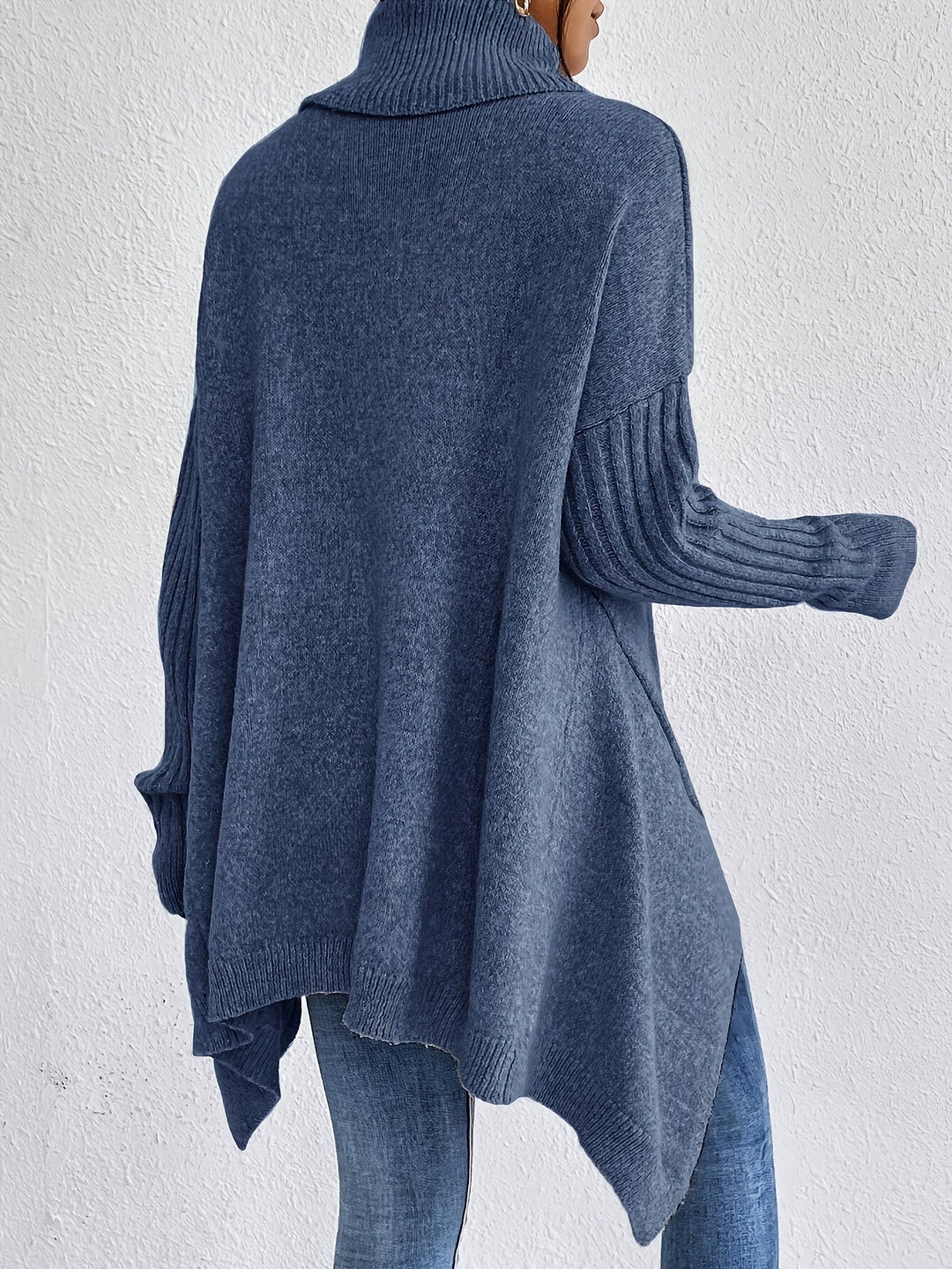 Oversized Turtleneck Sweater for Women – Soft Long Sleeve Jumper for Autumn and Winter Wear