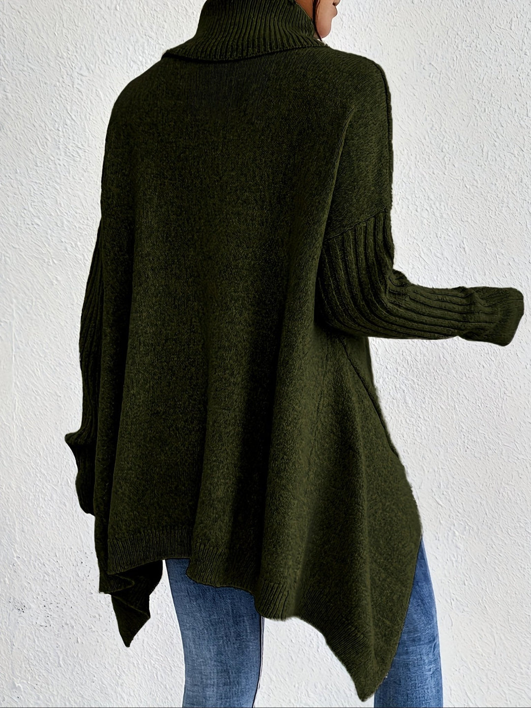 Oversized Turtleneck Sweater for Women – Soft Long Sleeve Jumper for Autumn and Winter Wear