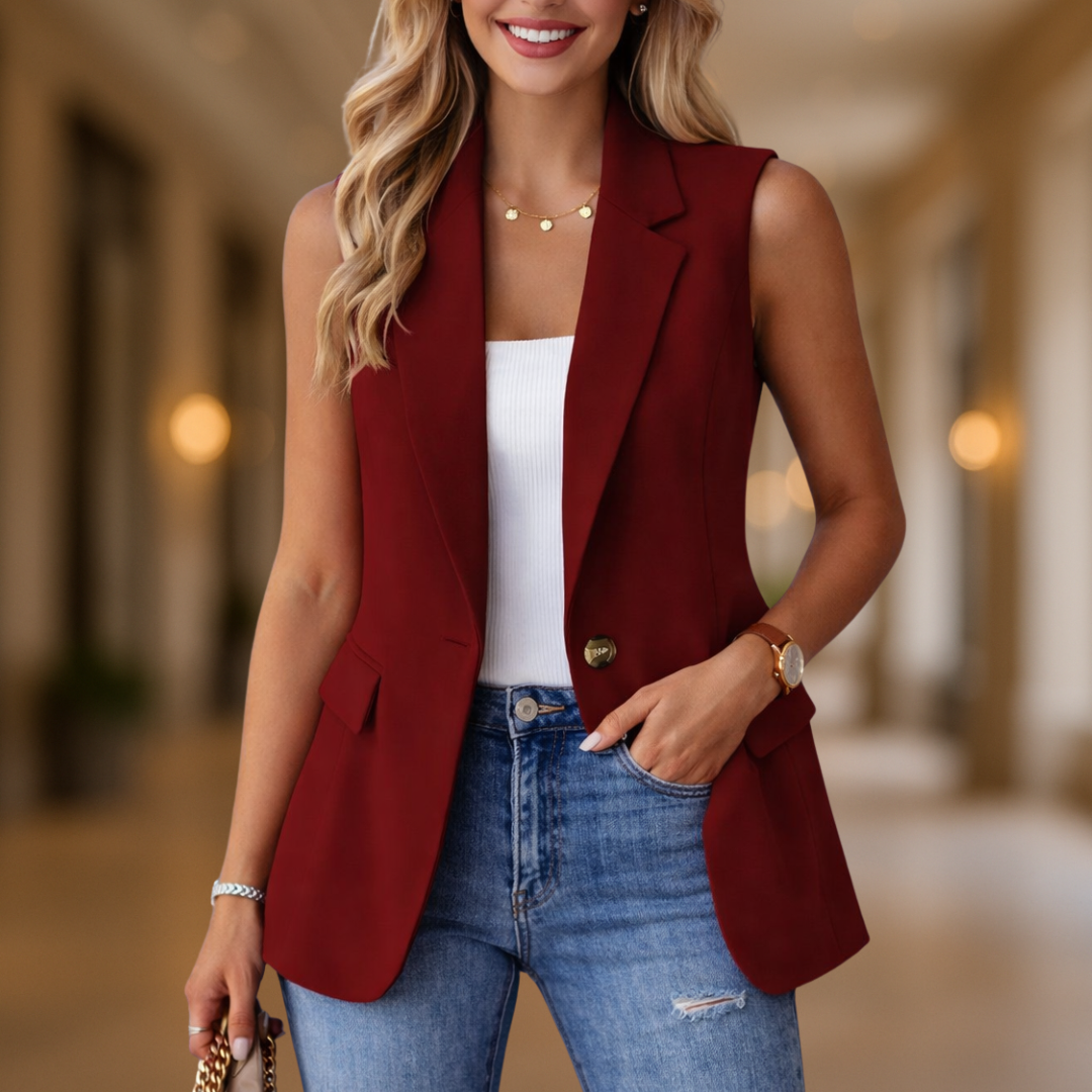 Celeste elegantní a stylová klasická dámská vesta s blejzrem
