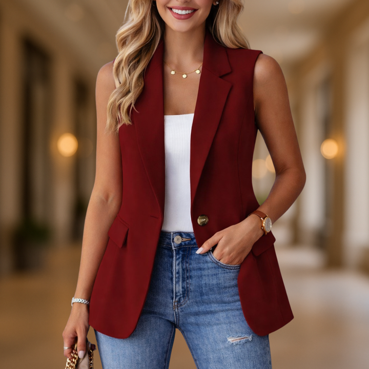 Celeste elegantní a stylová klasická dámská vesta s blejzrem