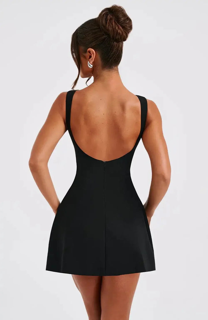 Kiara Dress | A-Line Boat Neck Mini
