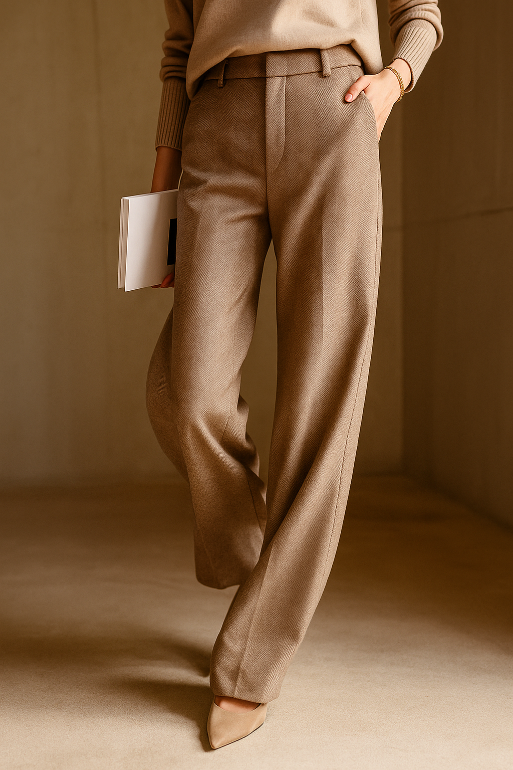 Colette Wool Herringbone Pants