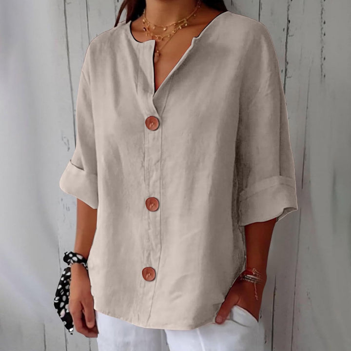 Women's Blue Loose-Fit Lightweight Summer Blouse | Casual Top