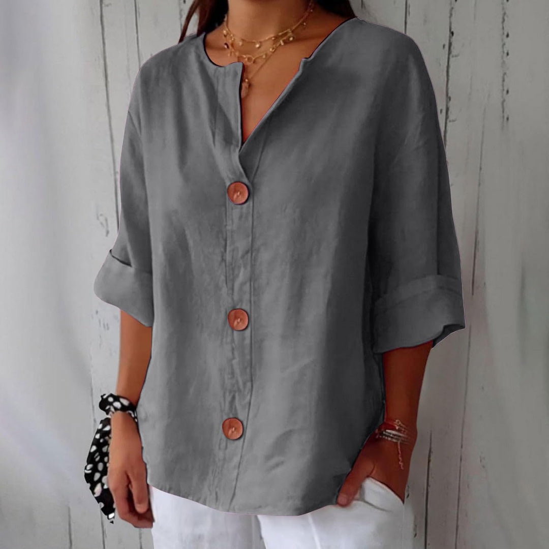 Women's Blue Loose-Fit Lightweight Summer Blouse | Casual Top