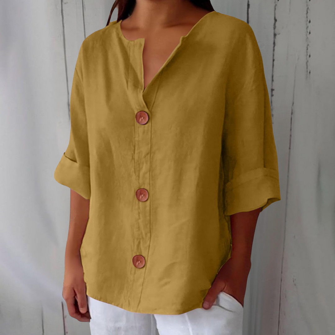 Women's Blue Loose-Fit Lightweight Summer Blouse | Casual Top