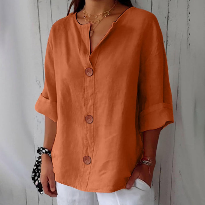 Women's Blue Loose-Fit Lightweight Summer Blouse | Casual Top
